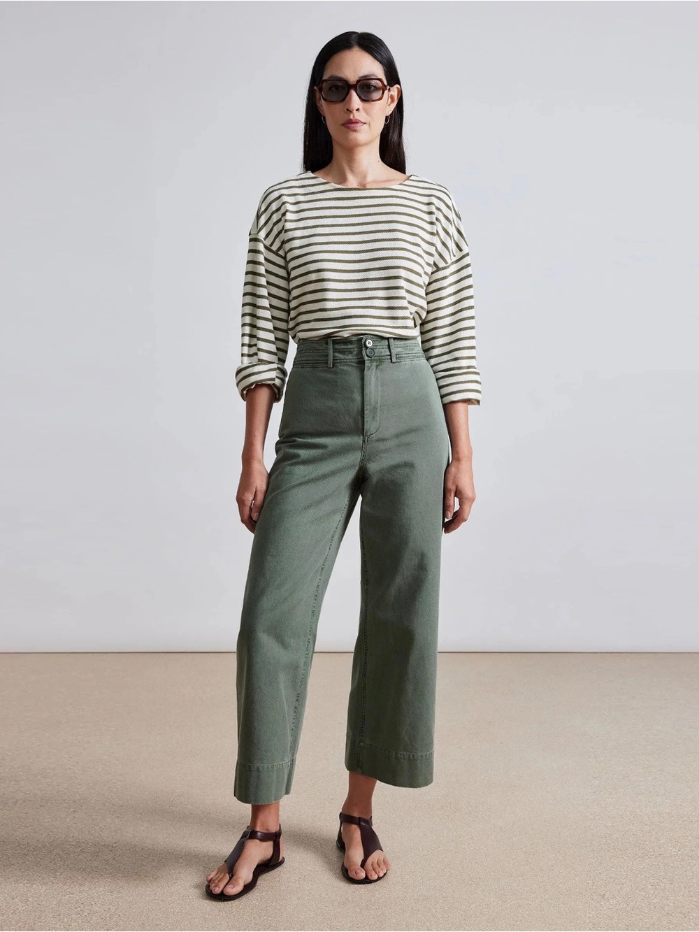 Apiece Apart Chino Merida Pant Wide Leg Cotton Ankle Size 4 Gray